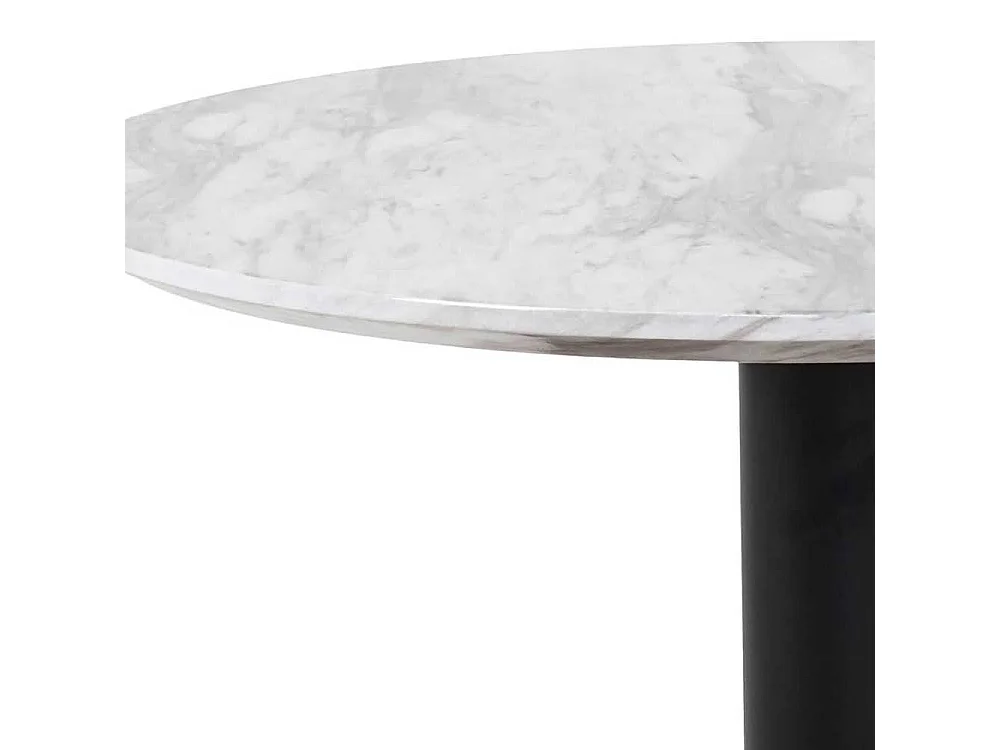 Wohnzimmer Tisch in Schwarz und Hellgrau marmoriert rund