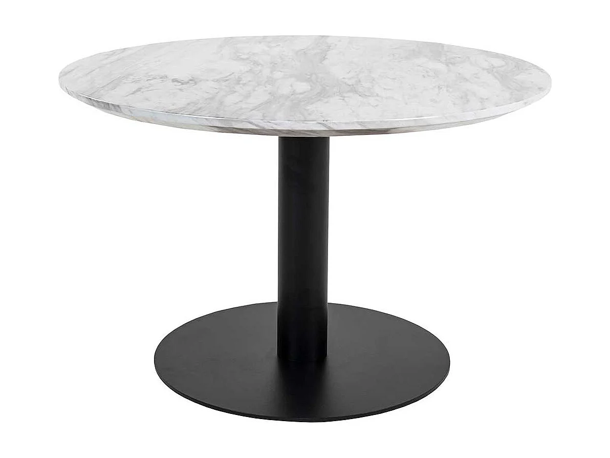 Wohnzimmer Tisch in Schwarz und Hellgrau marmoriert rund