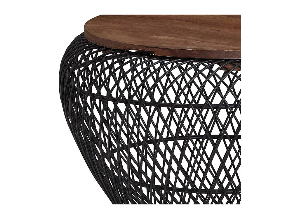 Draht Wohnzimmer Tisch mit abnehmbarer Tischplatte Massivholz