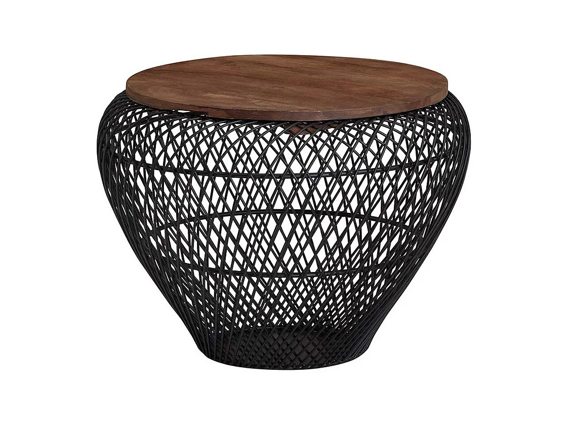 Draht Wohnzimmer Tisch mit abnehmbarer Tischplatte Massivholz