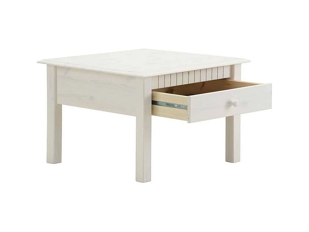 Holz Couchtisch in Weiß Kiefer Massivholz