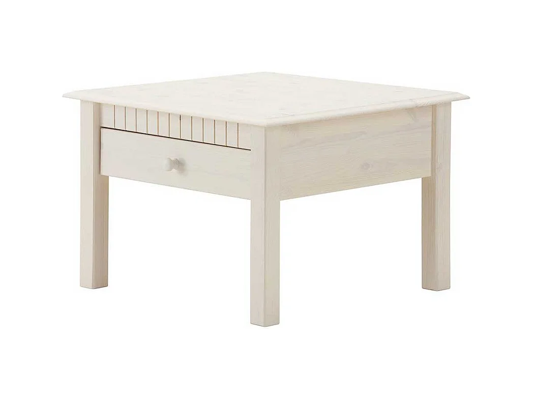 Holz Couchtisch in Weiß Kiefer Massivholz