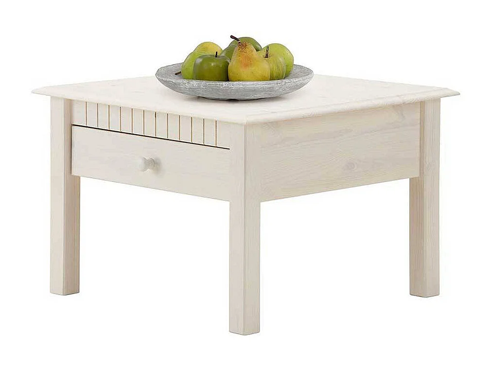Holz Couchtisch in Weiß Kiefer Massivholz