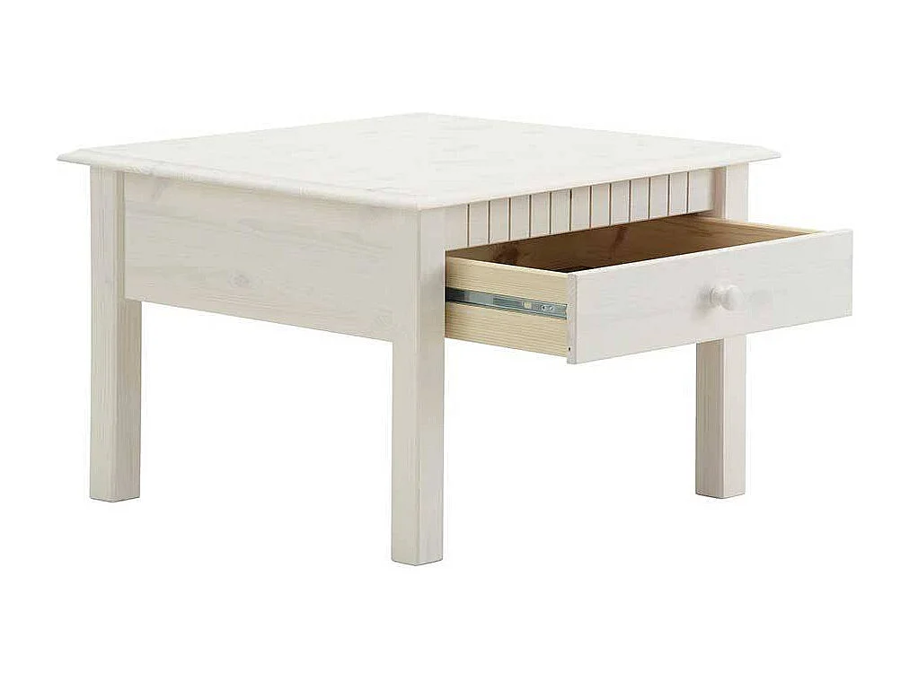 Holz Couchtisch in Weiß Kiefer Massivholz