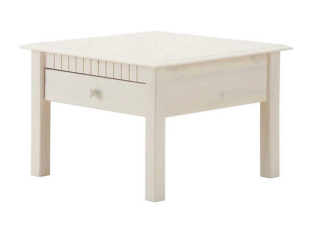 Holz Couchtisch in Weiß Kiefer Massivholz