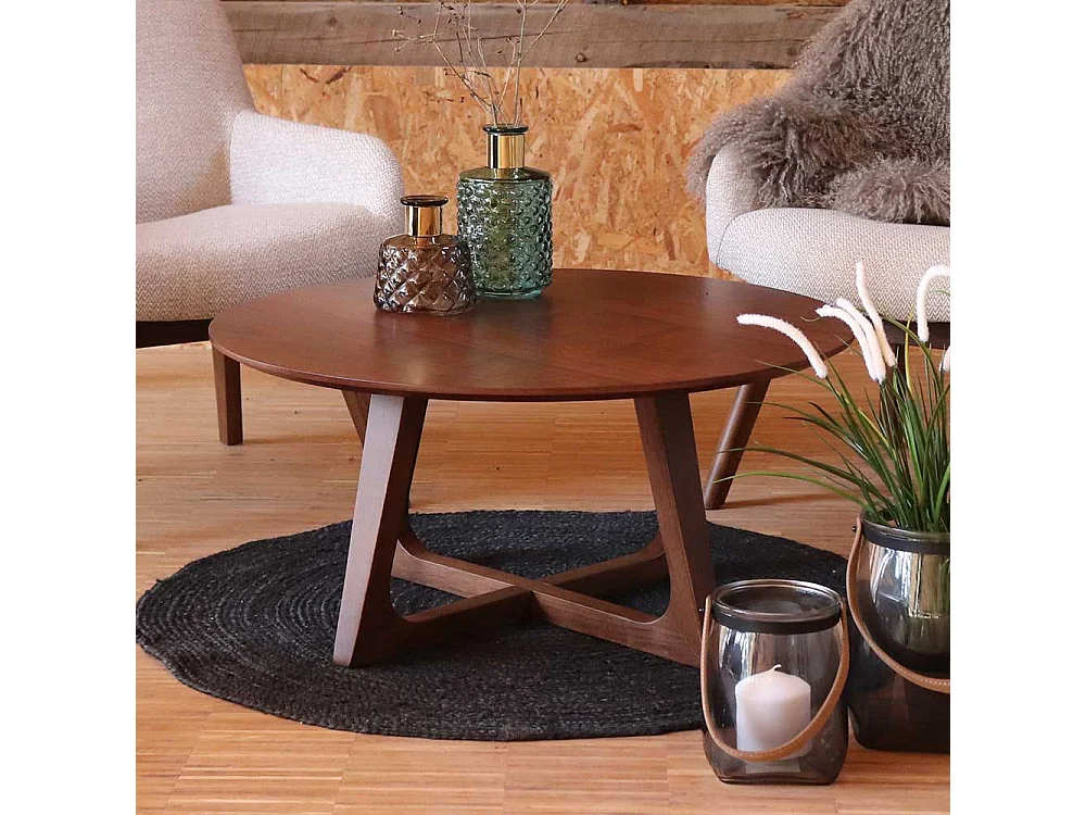 Wohnzimmer Tisch in Walnussfarben furniert 75 cm breit