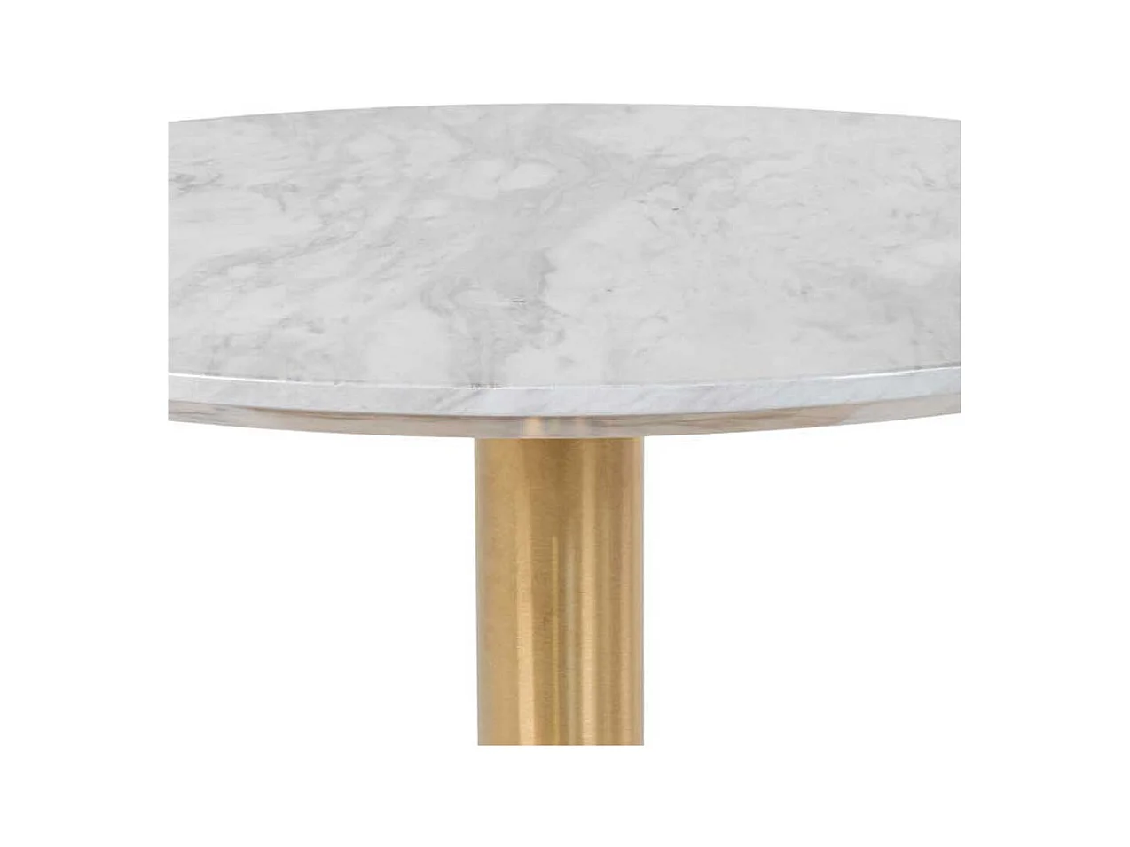 Runder Couchtisch in Messingfarben und Hellgrau marmoriert 45 cm hoch