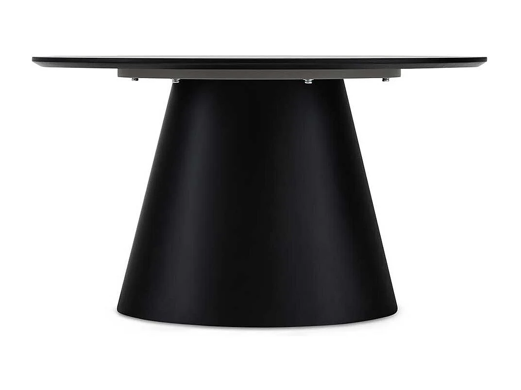 Couchtisch Sofatisch in Schwarz auf Sockelgestell