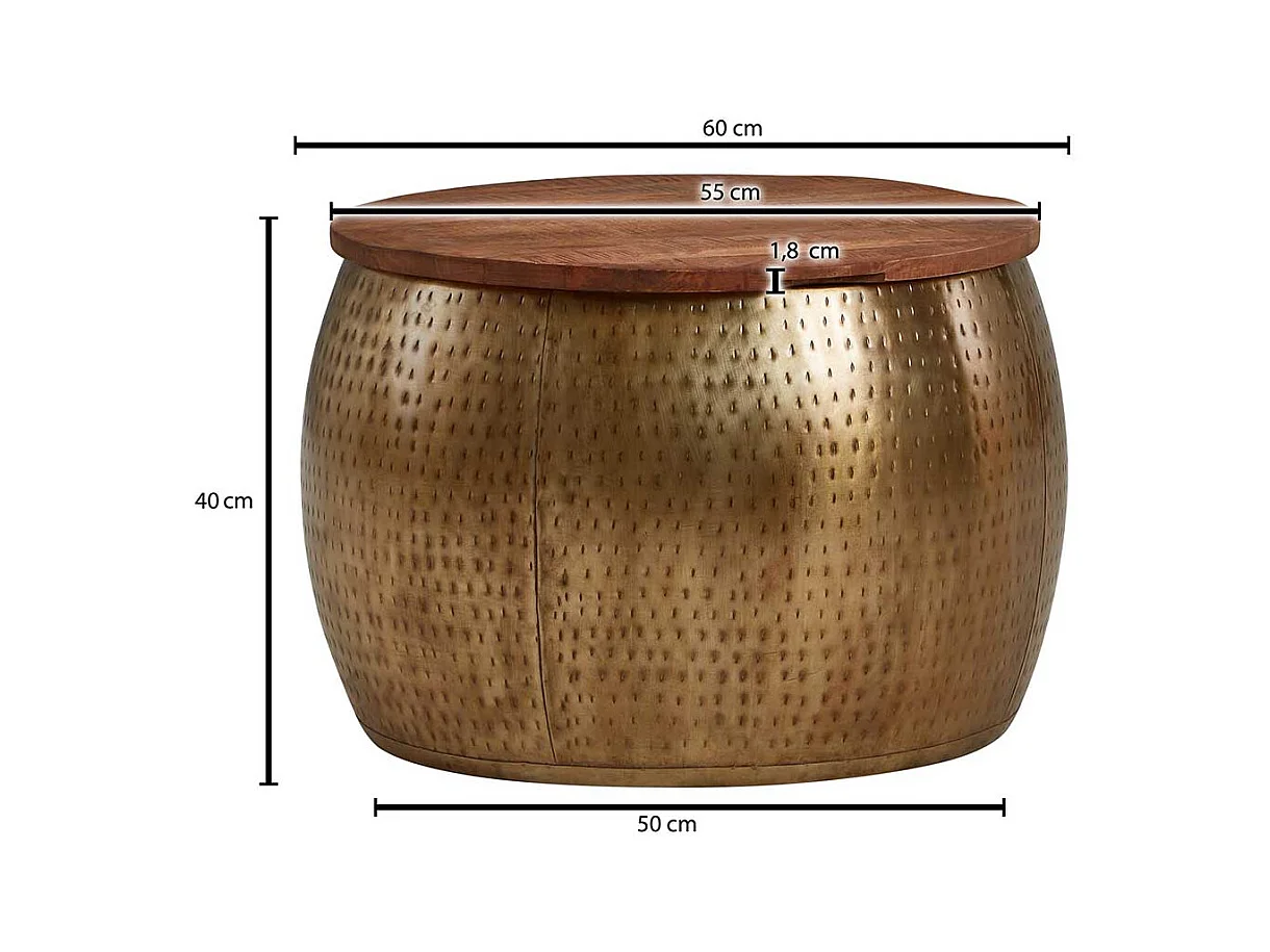 Wohnzimmertisch im Industry und Loft Stil abnehmbarer Tischplatte