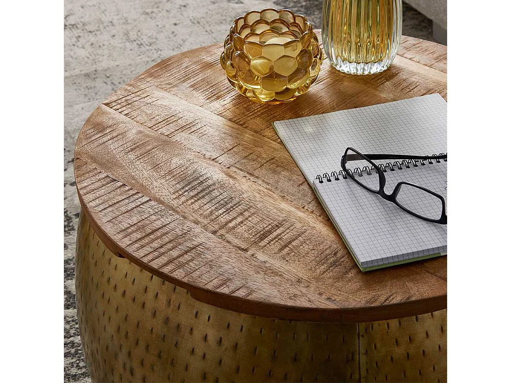 Wohnzimmertisch im Industry und Loft Stil abnehmbarer Tischplatte