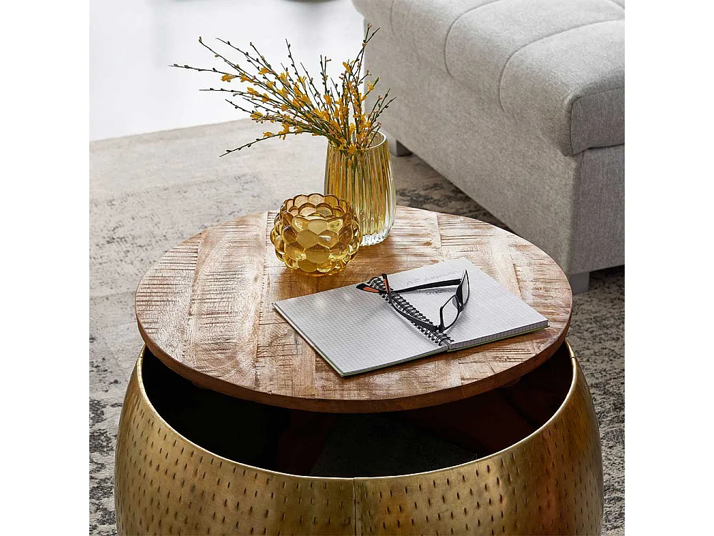 Wohnzimmertisch im Industry und Loft Stil abnehmbarer Tischplatte