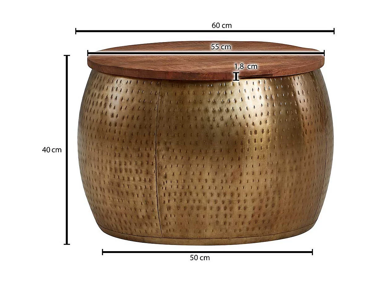 Wohnzimmertisch im Industry und Loft Stil abnehmbarer Tischplatte