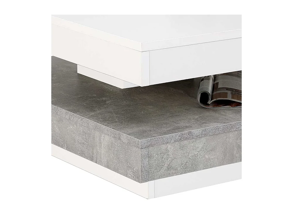 Sofatisch in Weiß und Beton Grau modern