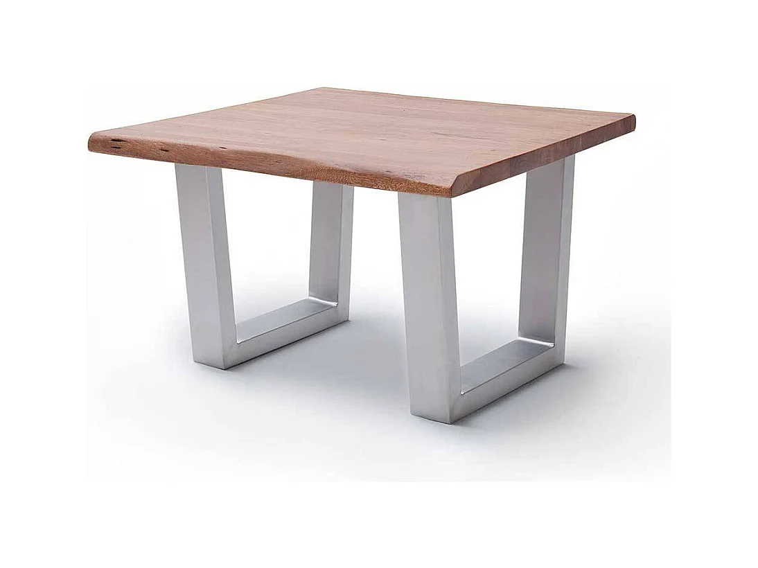 Industriestil Couchtisch mit natürlicher Baumkante Bügelgestell