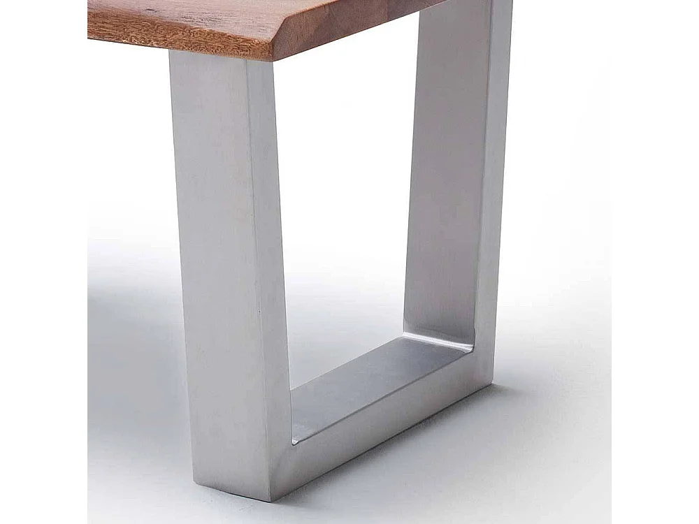 Industriestil Couchtisch mit natürlicher Baumkante Bügelgestell