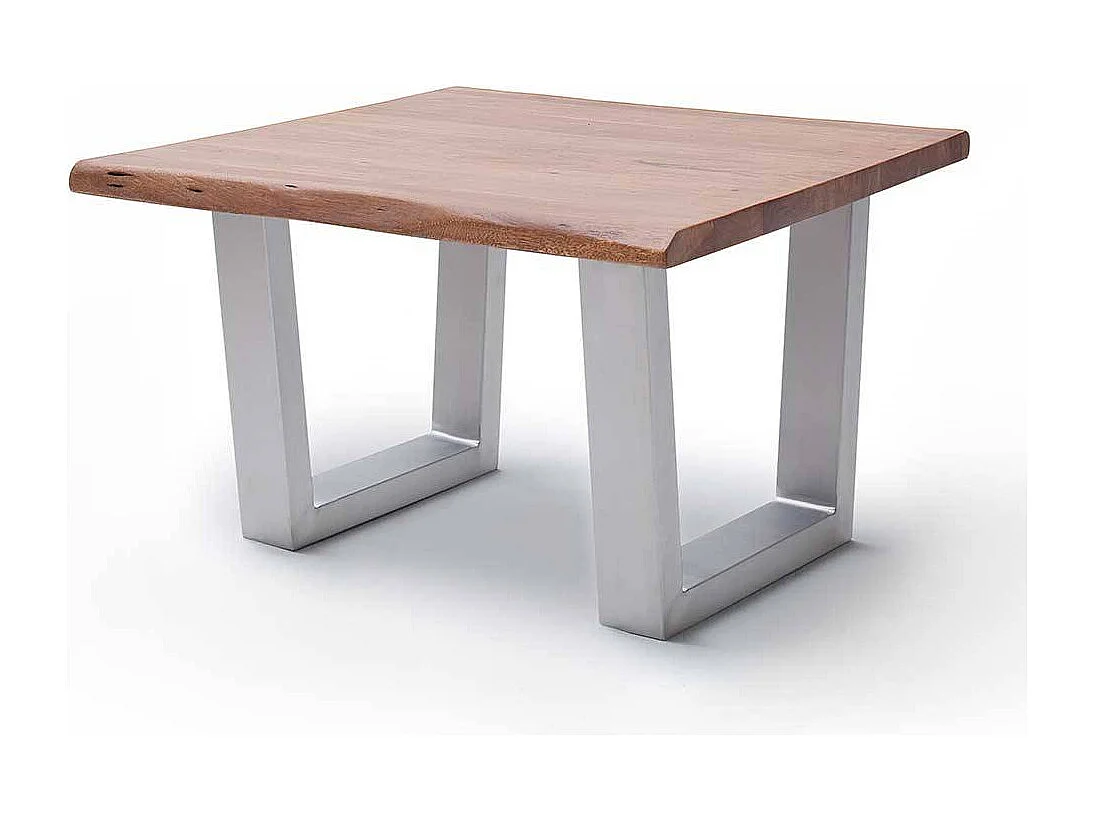 Industriestil Couchtisch mit natürlicher Baumkante Bügelgestell