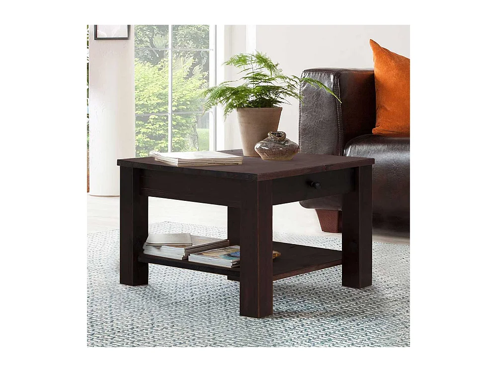 Sofatisch in Wengefarben Kiefer Massivholz