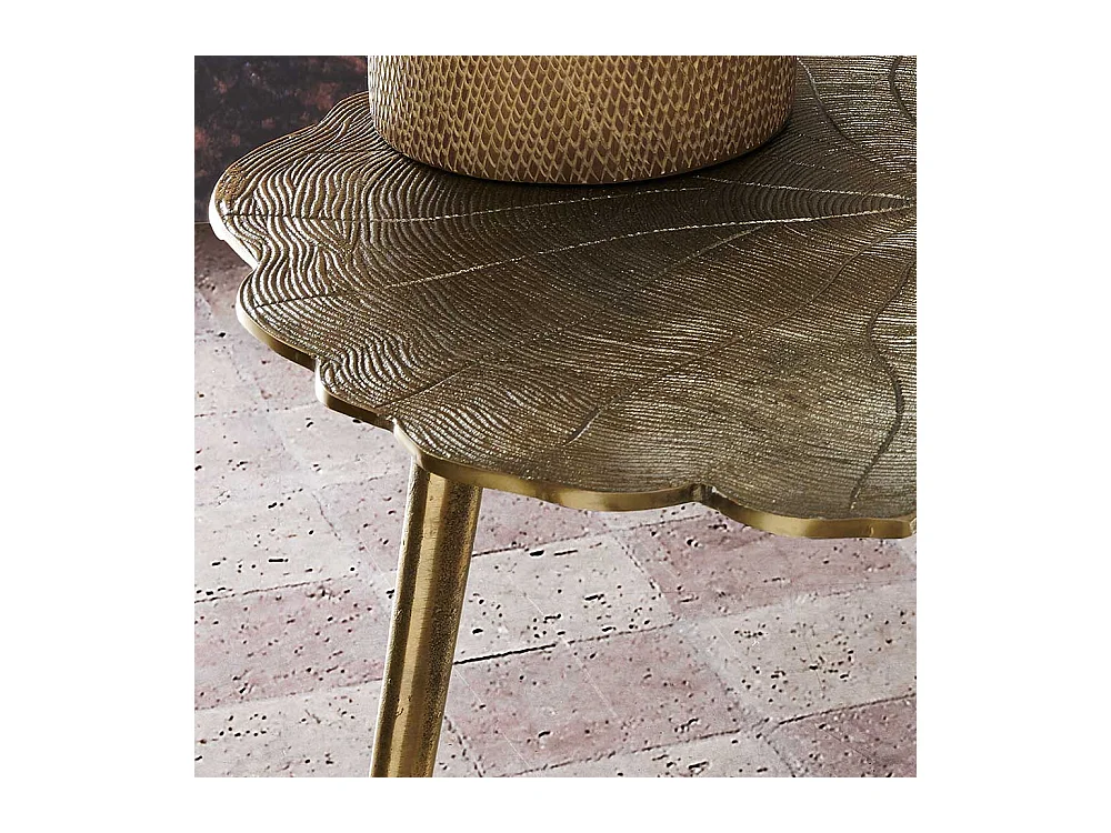 Designercouchtisch in Altgoldfarben Metall