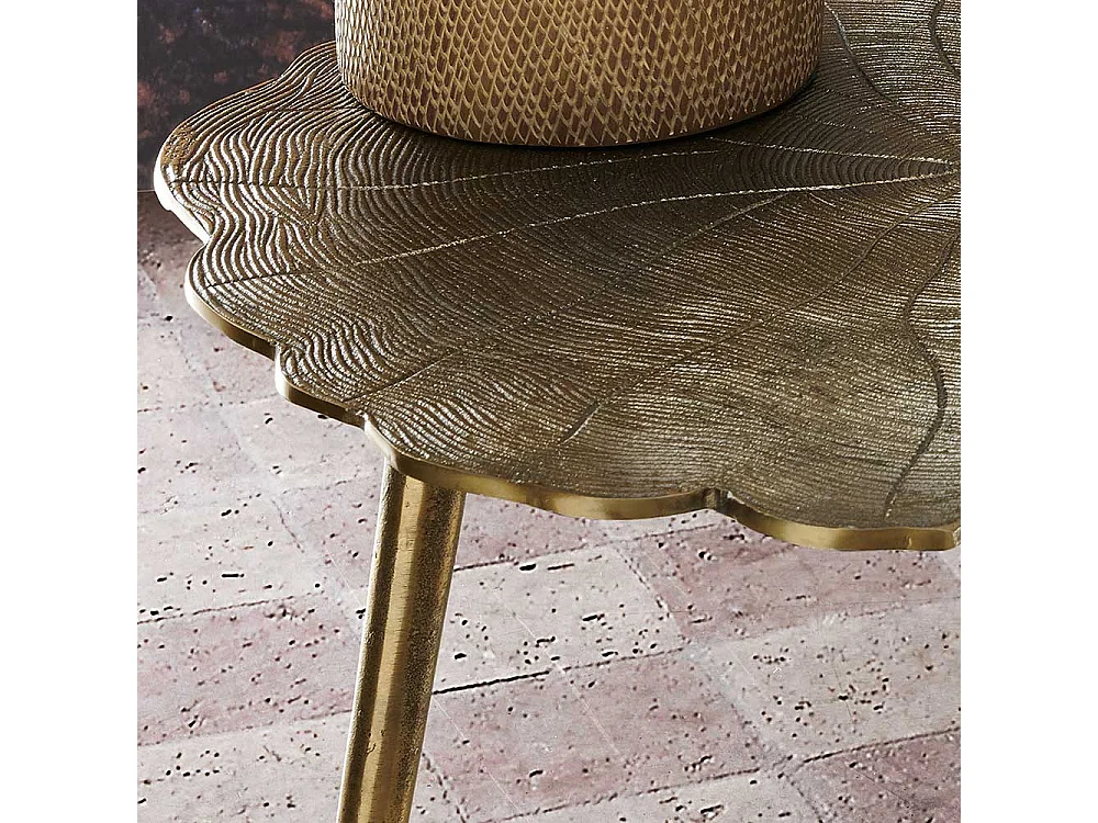 Designercouchtisch in Altgoldfarben Metall