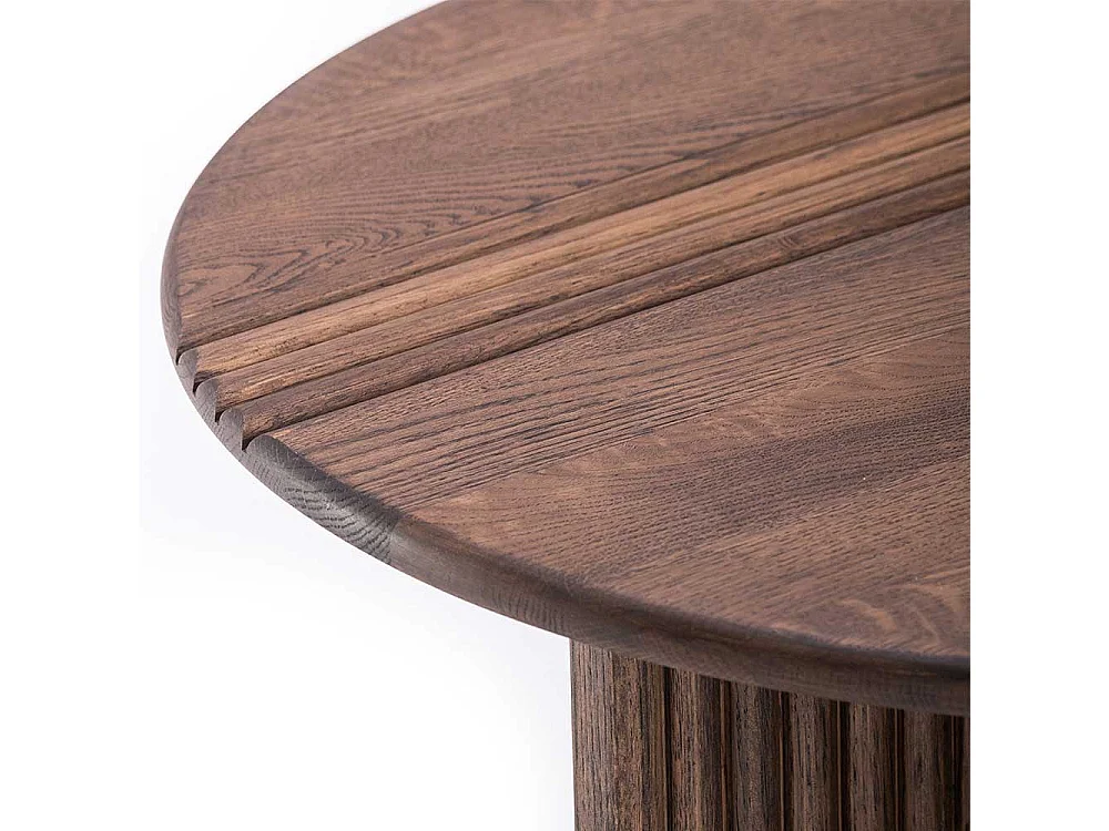 Couchtisch im Skandi Design runder Tischplatte