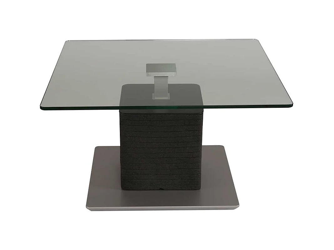 Designercouchtisch mit Klarglasplatte höhenverstellbar