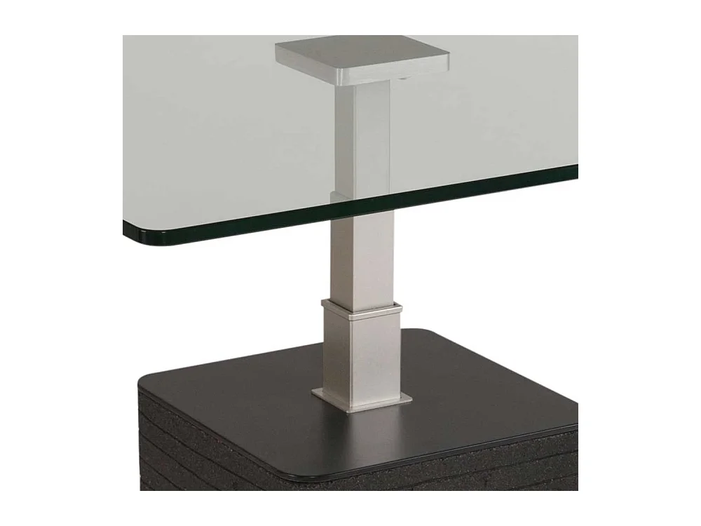 Designercouchtisch mit Klarglasplatte höhenverstellbar