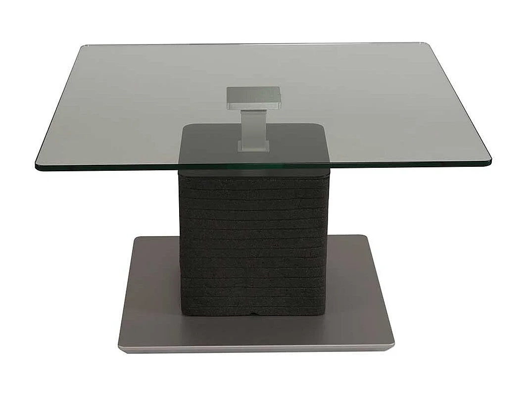 Designercouchtisch mit Klarglasplatte höhenverstellbar
