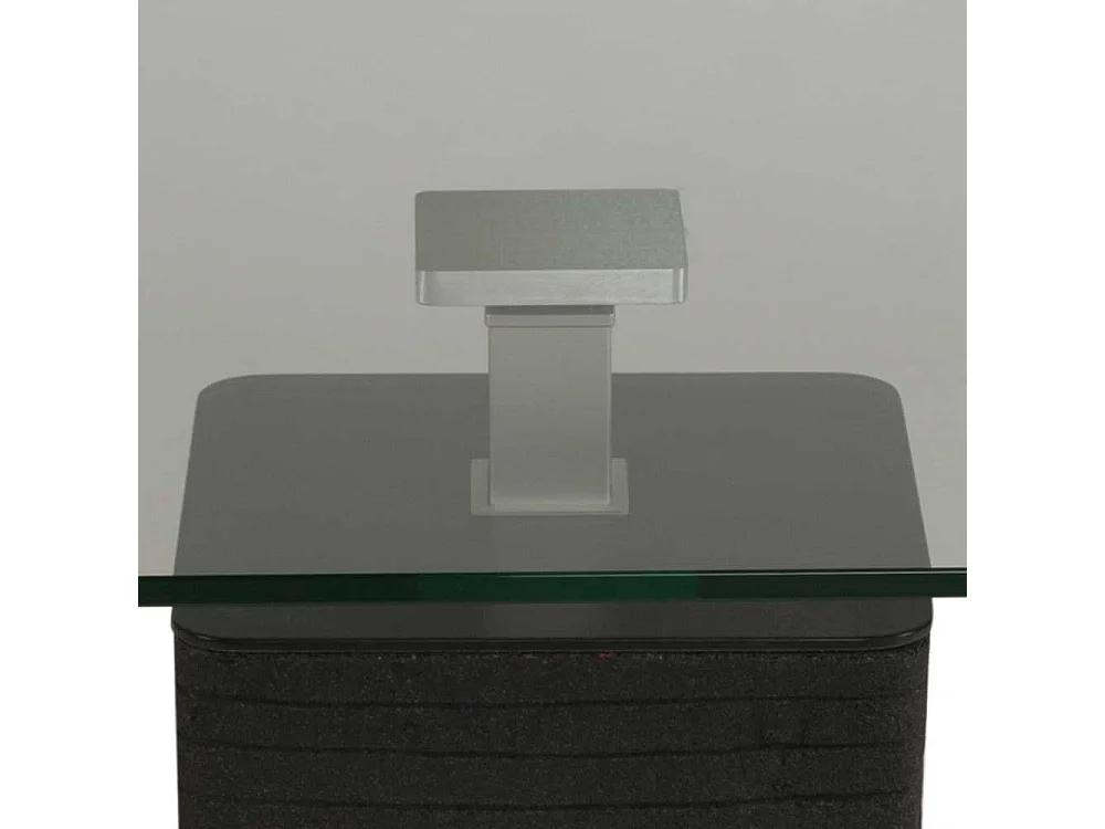 Designercouchtisch mit Klarglasplatte höhenverstellbar