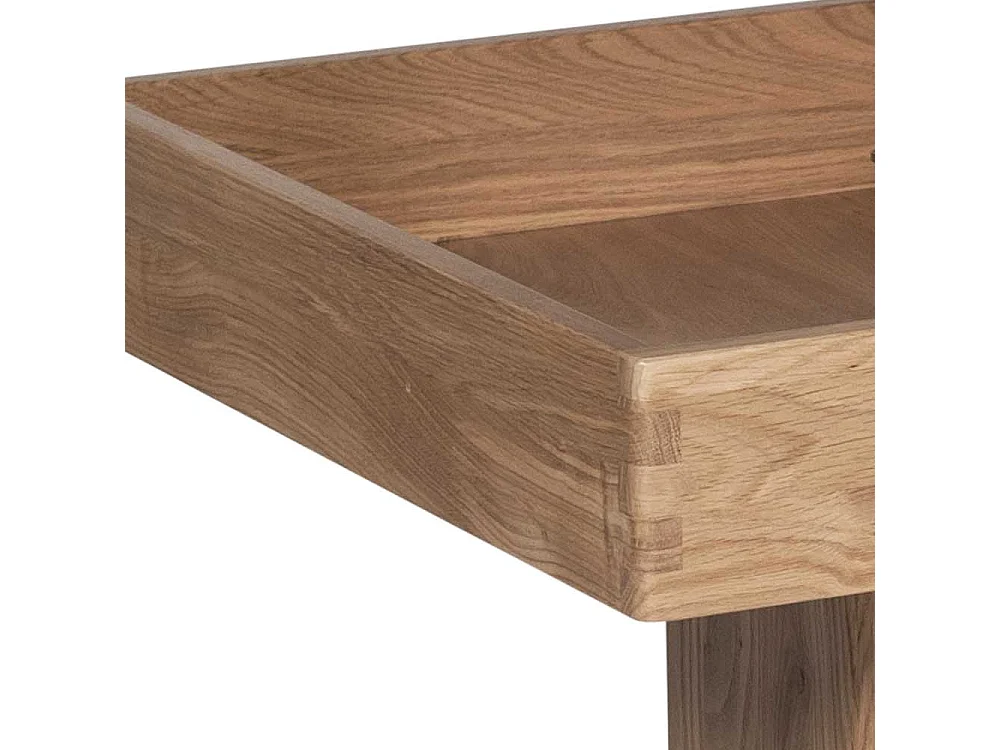 Höhenverstellbarer Couchtisch in Wildeiche Bianco furniert Made in Germany