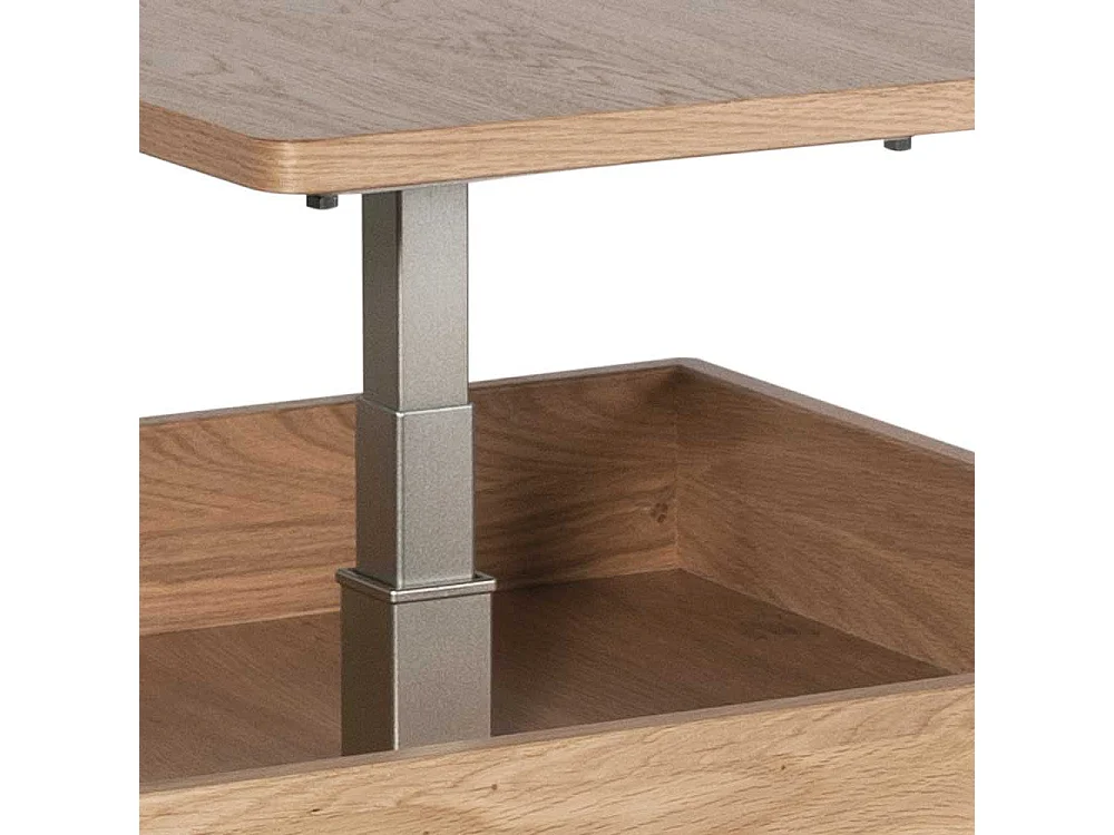 Höhenverstellbarer Couchtisch in Wildeiche Bianco furniert Made in Germany