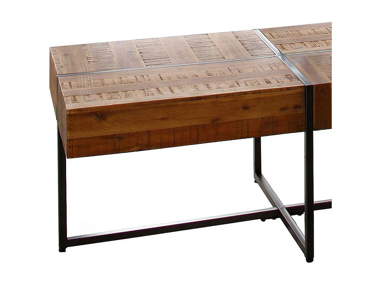 Couchtisch Holz und Metall im Industry und Loft Stil 45 cm hoch