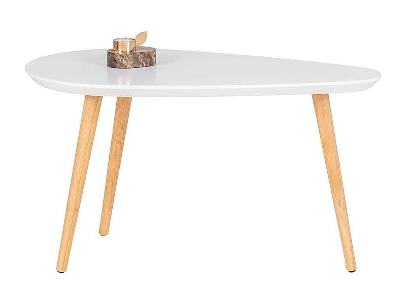 Wohnzimmertisch Skandi Design in Weiß Holz Naturfarben