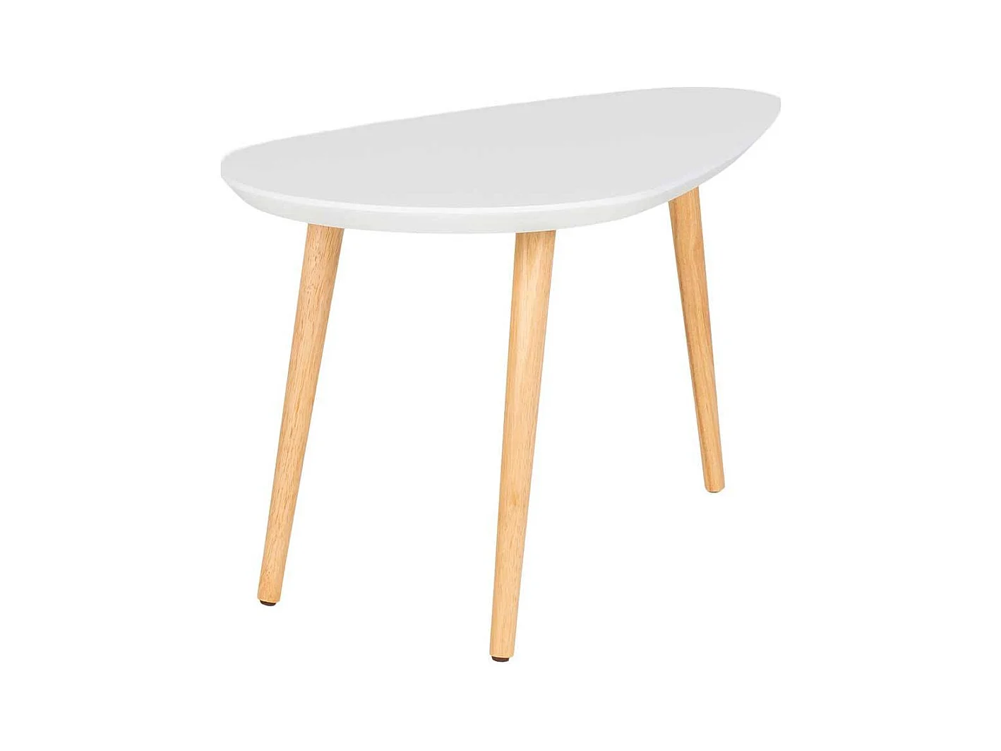 Wohnzimmertisch Skandi Design in Weiß Holz Naturfarben