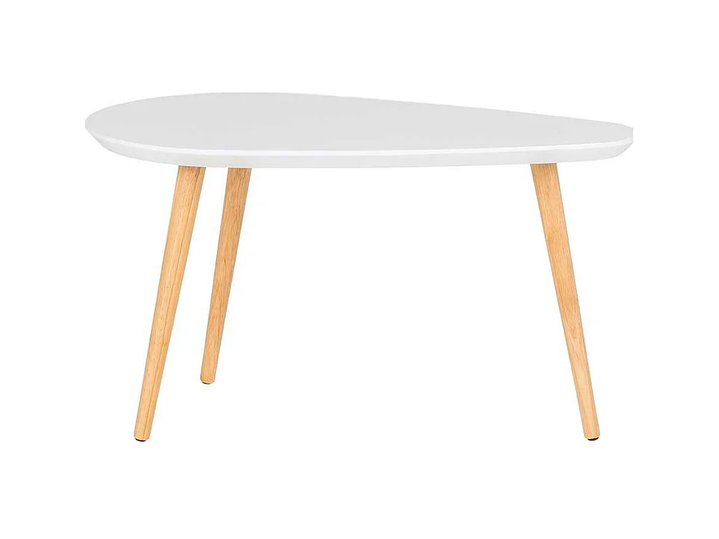 Wohnzimmertisch Skandi Design in Weiß Holz Naturfarben