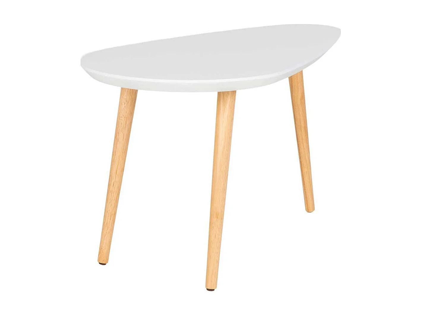 Wohnzimmertisch Skandi Design in Weiß Holz Naturfarben