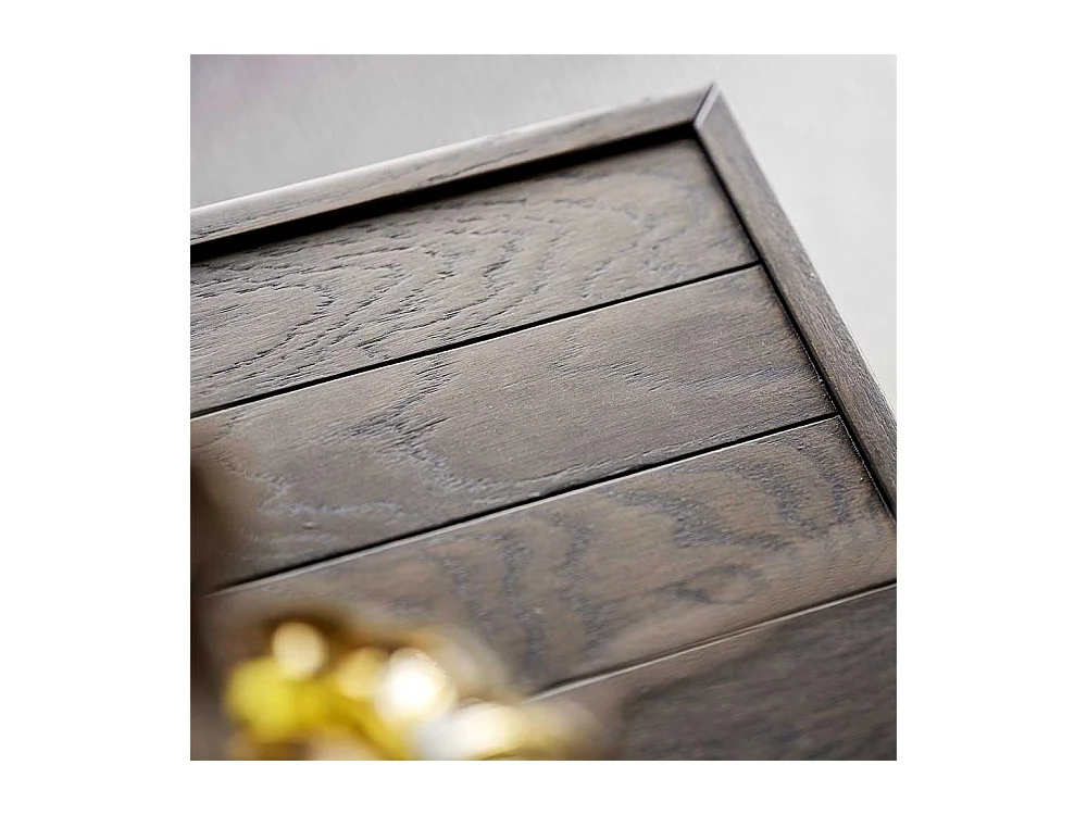 Wohnzimmertisch quadratisch in Eiche braun und Schwarz Skandi Design