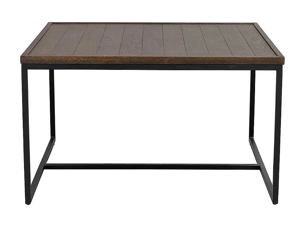 Wohnzimmertisch quadratisch in Eiche braun und Schwarz Skandi Design