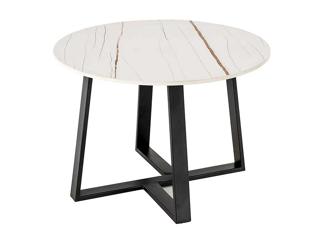 Couchtisch Set rund mit Keramikplatte Bügelgestell (zweiteilig)