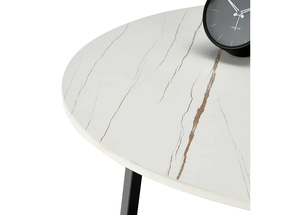 Couchtisch Set rund mit Keramikplatte Bügelgestell (zweiteilig)