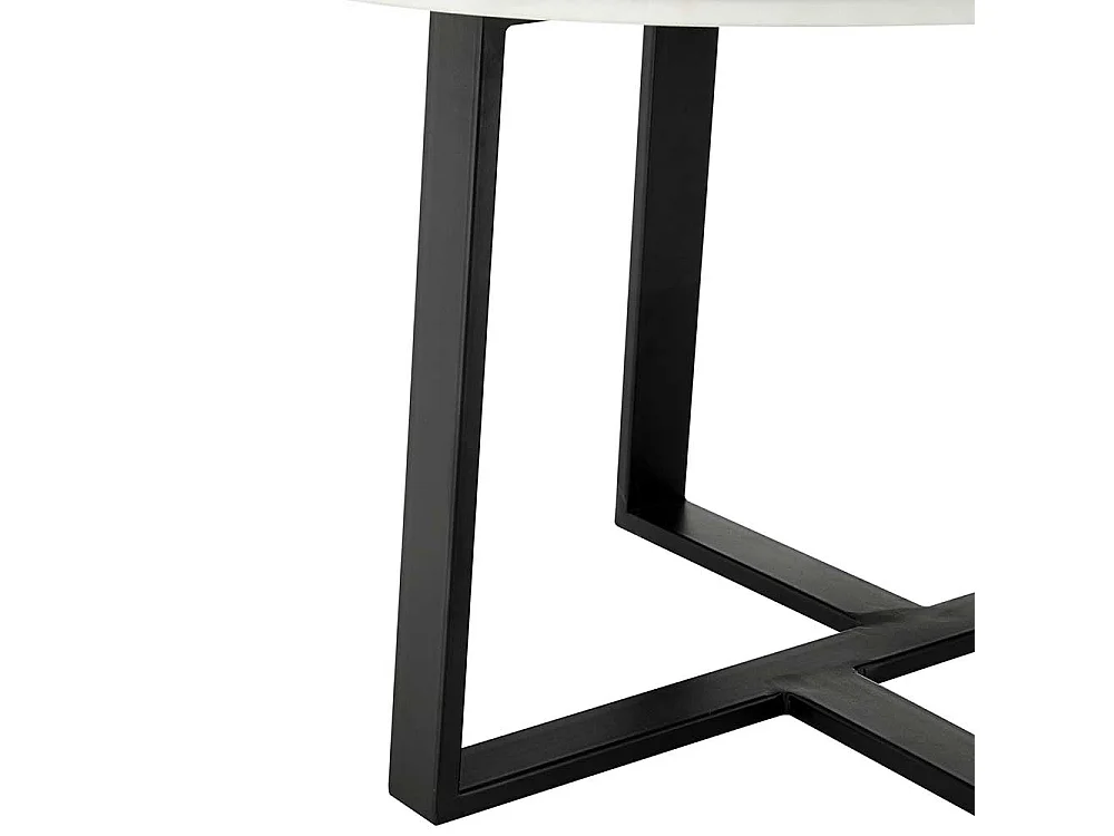 Couchtisch Set rund mit Keramikplatte Bügelgestell (zweiteilig)