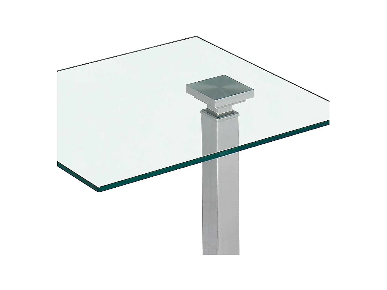 Wohnzimmertisch mit Klarglasplatte höhenverstellbar