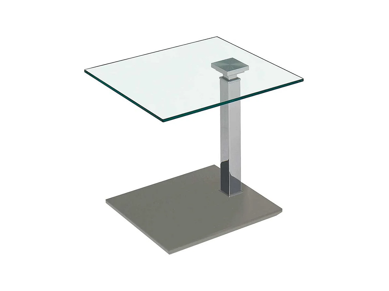 Wohnzimmertisch mit Klarglasplatte höhenverstellbar
