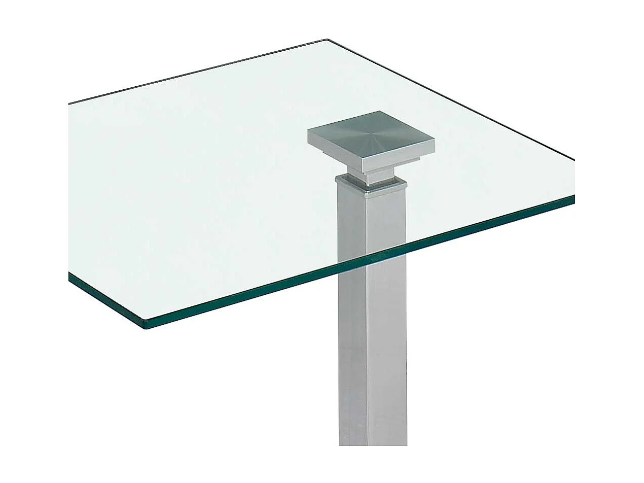Wohnzimmertisch mit Klarglasplatte höhenverstellbar