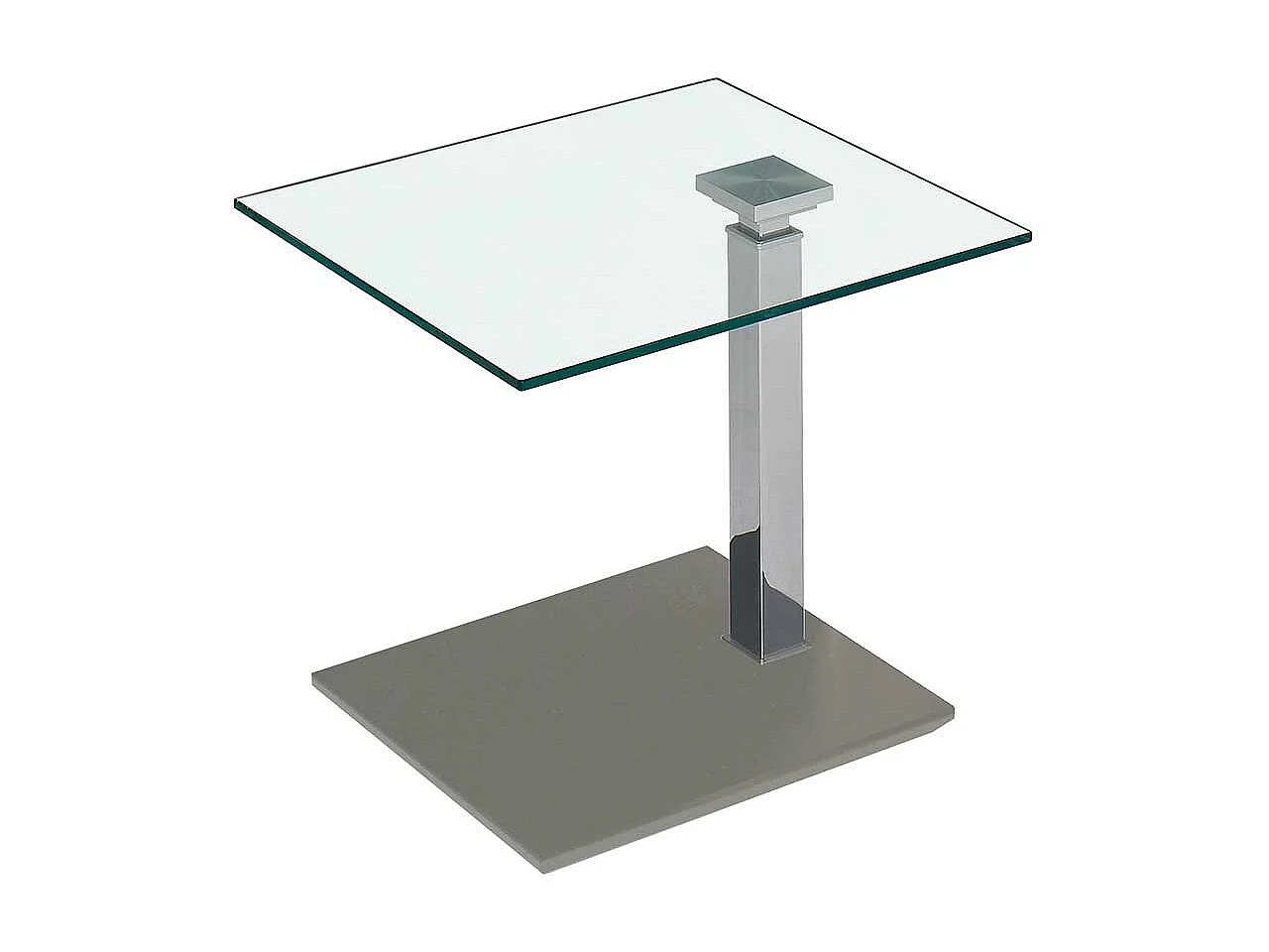 Wohnzimmertisch mit Klarglasplatte höhenverstellbar