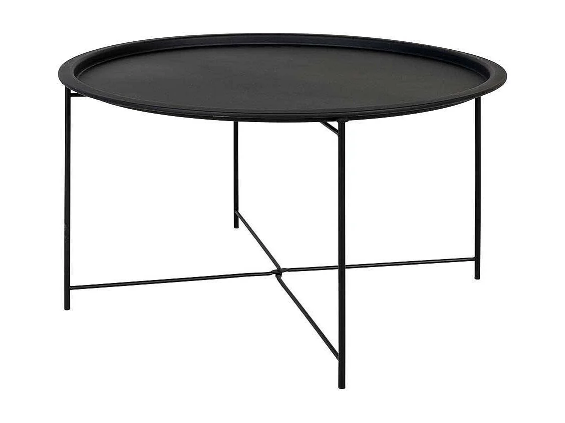 Metall Wohnzimmertisch in Schwarz runder Tischplatte