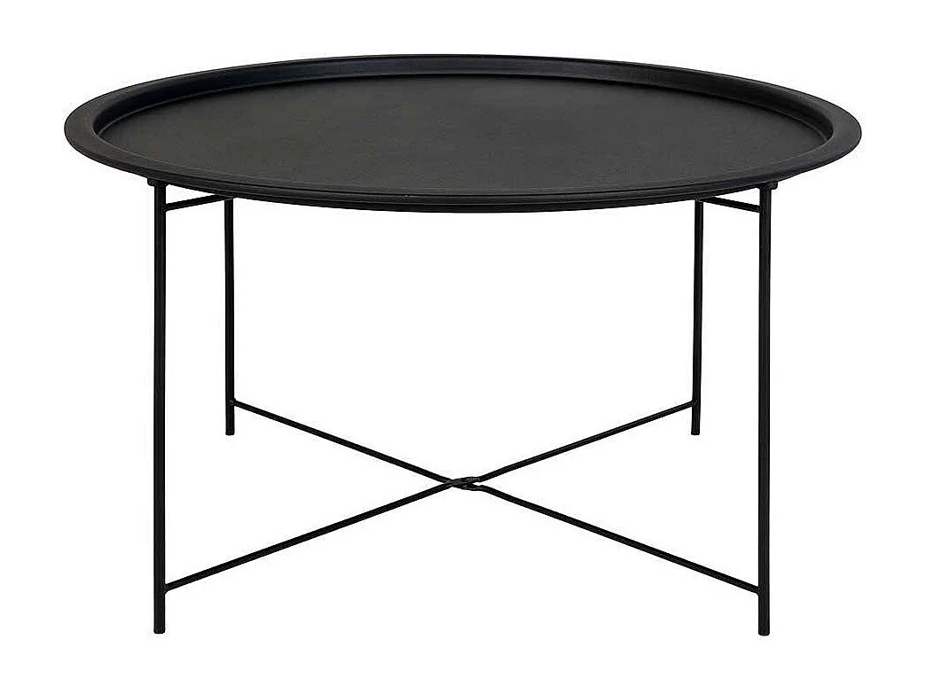 Metall Wohnzimmertisch in Schwarz runder Tischplatte