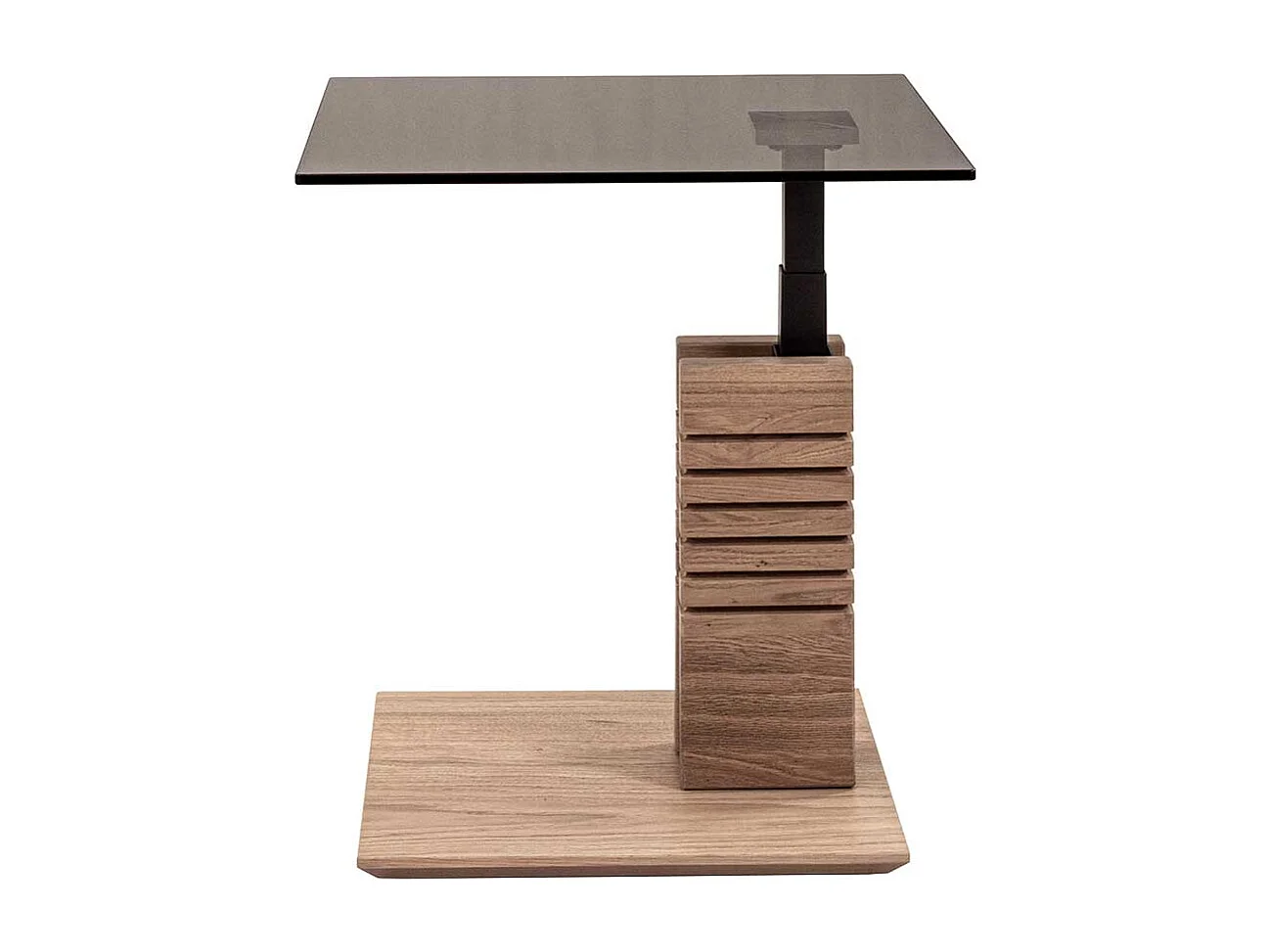 Hochwertiger Wohnzimmertisch in Wildeiche Bianco Parsolglasplatte