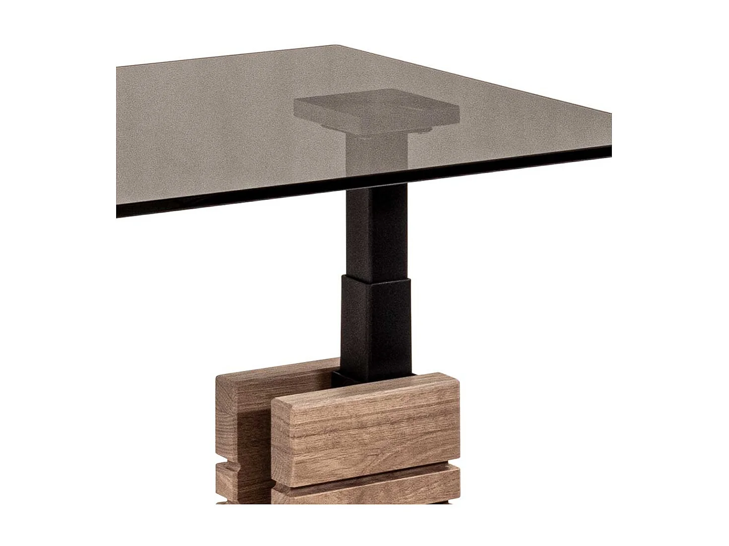 Hochwertiger Wohnzimmertisch in Wildeiche Bianco Parsolglasplatte