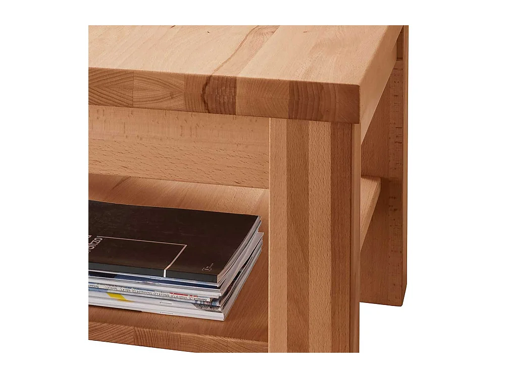 Tisch Massivholz Wohnzimmer aus Kernbuche Ablage