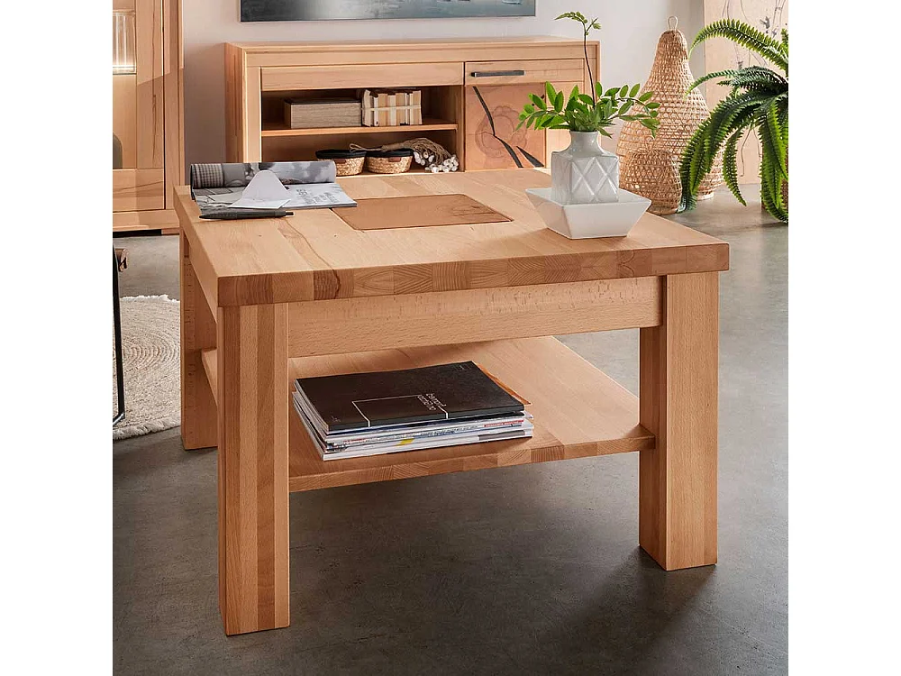 Tisch Massivholz Wohnzimmer aus Kernbuche Ablage